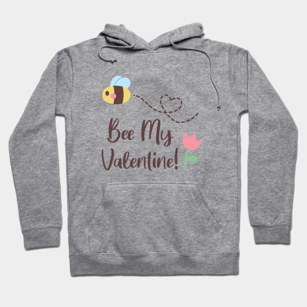 Cute Little Bee My Valentine Flying Heart Trail Hoodie by rustydoodle